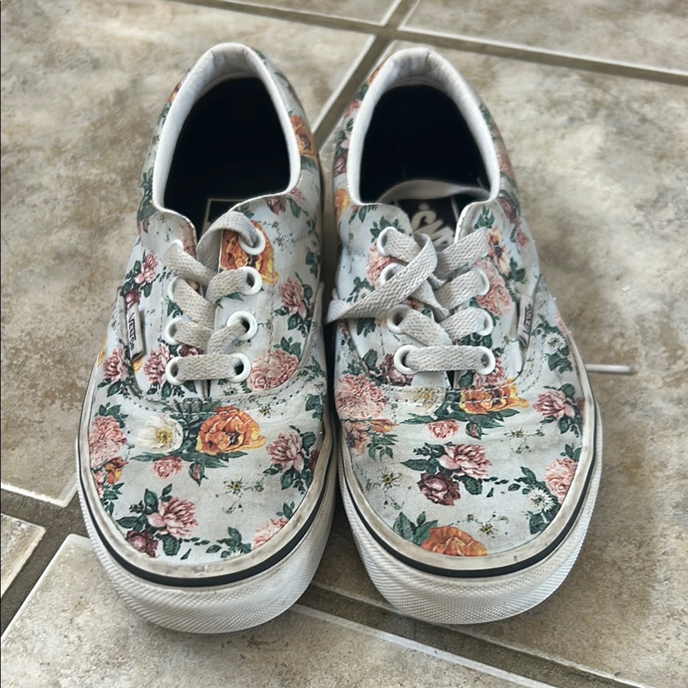 Vans White Canvas Sneakers with Waffle Sole
